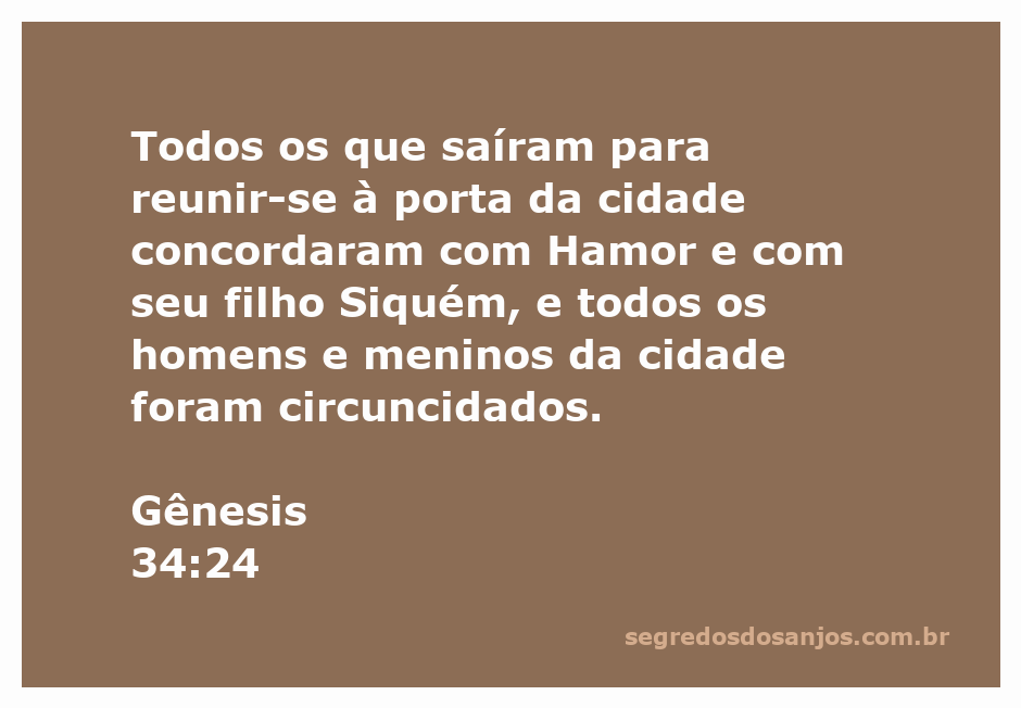 Os homens da cidade se reunindo para a circuncisão conforme o relato de Gênesis 34:24.