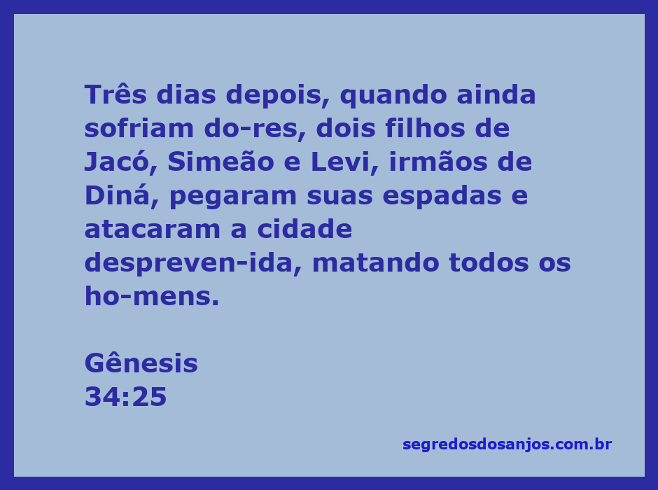 Ilustração de Simeão e Levi atacando a cidade em Gênesis 34:25