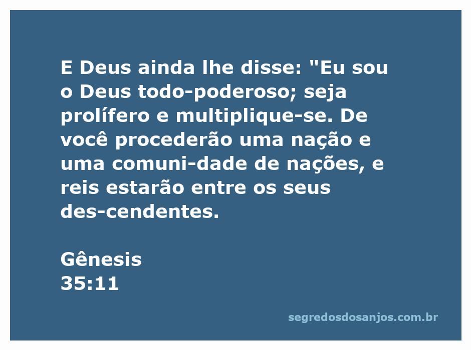 Imagem representativa de Gênesis 35:11, destacando a promessa de Deus sobre a multiplicação de nações e reis.
