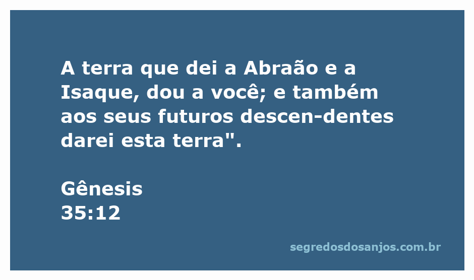 Imagem representativa da promessa de Deus a Jacó sobre a terra dada a Abraão e Isaque.