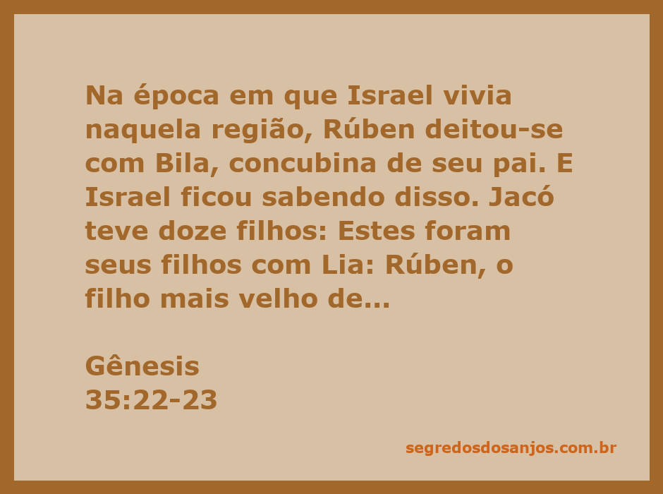 Rúben e Bila, representando a história de Gênesis 35:22-23, onde Rúben se deita com a concubina de seu pai, Jacó.