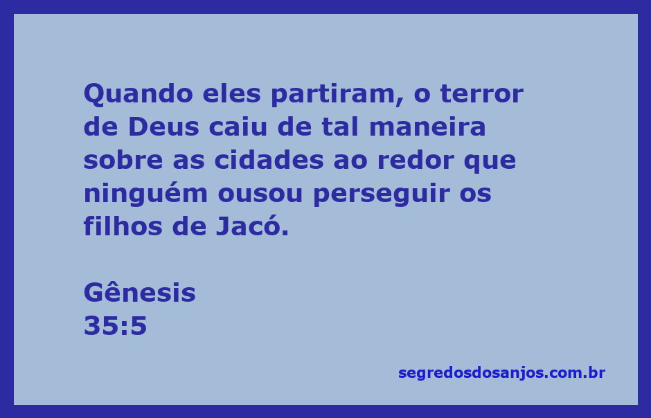 Representação do versículo Gênesis 35:5, mostrando a proteção divina sobre os filhos de Jacó.