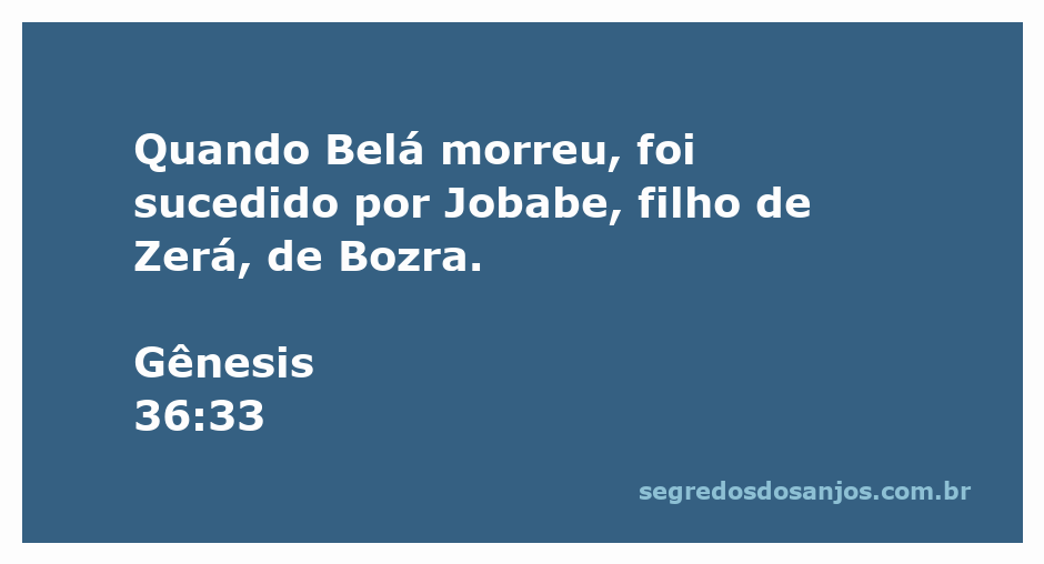 Retrato de Jobabe, filho de Zerá, sucedendo Belá na linhagem de Bozra.