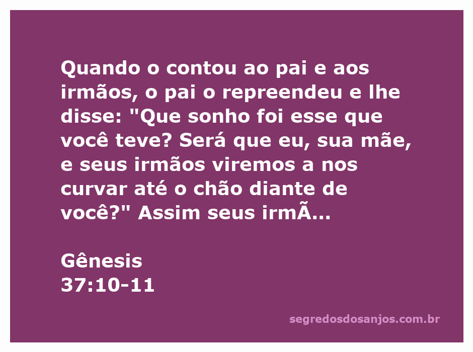 Ilustração de José contando seu sonho a seu pai e irmãos, com expressões de surpresa e ciúmes.