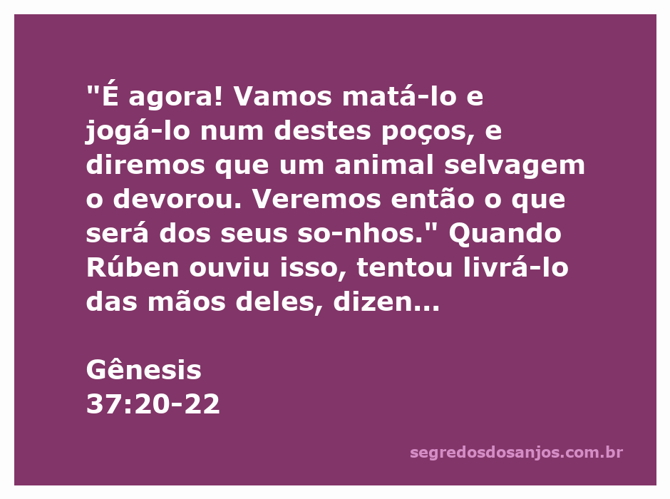 Ilustração da cena em que os irmãos de José planejam seu destino enquanto Rúben tenta salvá-lo.