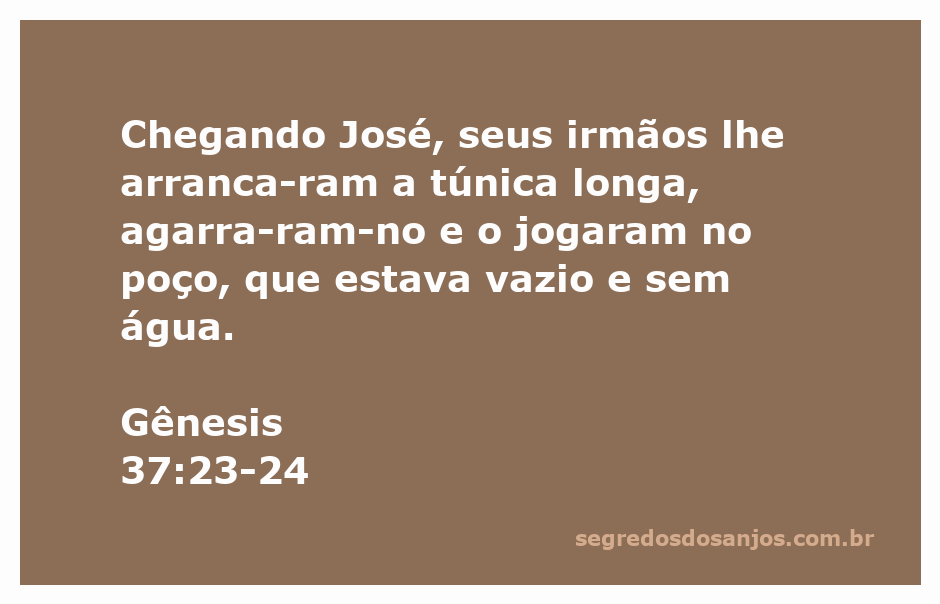 José sendo jogado no poço por seus irmãos, simbolizando traição e desespero.