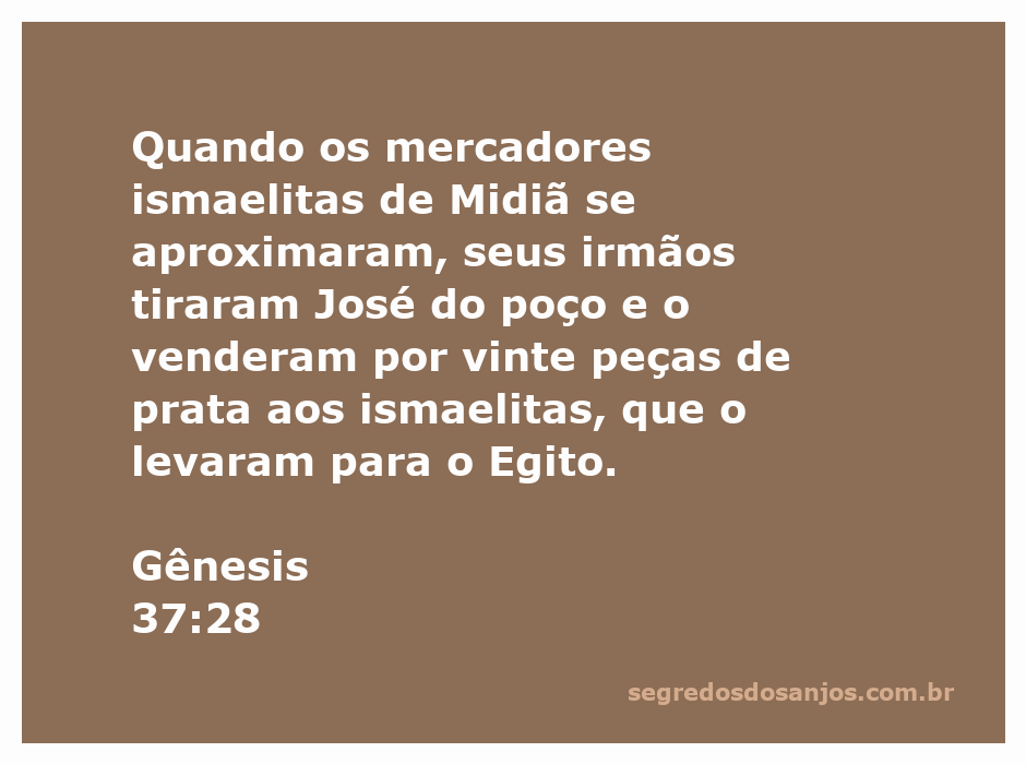 Os irmãos de José vendendo-o aos mercadores ismaelitas no Egito.