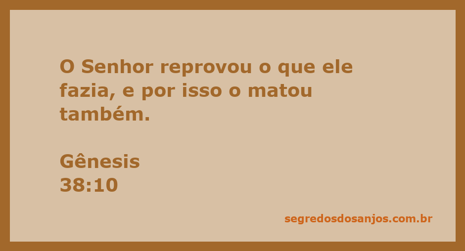 Ilustração da passagem bíblica Gênesis 38:10, que fala sobre a reprovação de Deus ao ato de Er e sua punição.