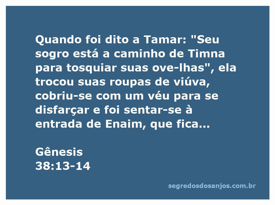 Tamar se disfarçando para encontrar seu sogro, representando uma cena da Bíblia em Gênesis 38:13-14.