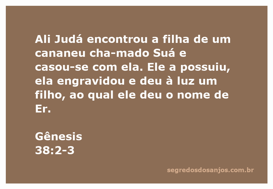 Imagem representativa da união de Judá e a filha de Suá, simbolizando a origem da linhagem de Judá.