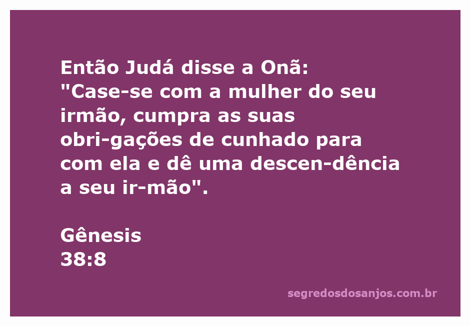 Judá instruindo Onã a casar-se com a viúva de seu irmão, conforme a tradição do levirato.