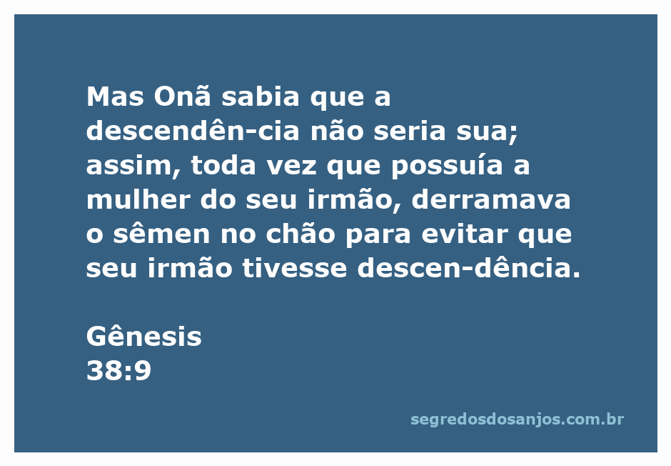 Cenas da história de Onã e a sua desobediência em Gênesis 38:9
