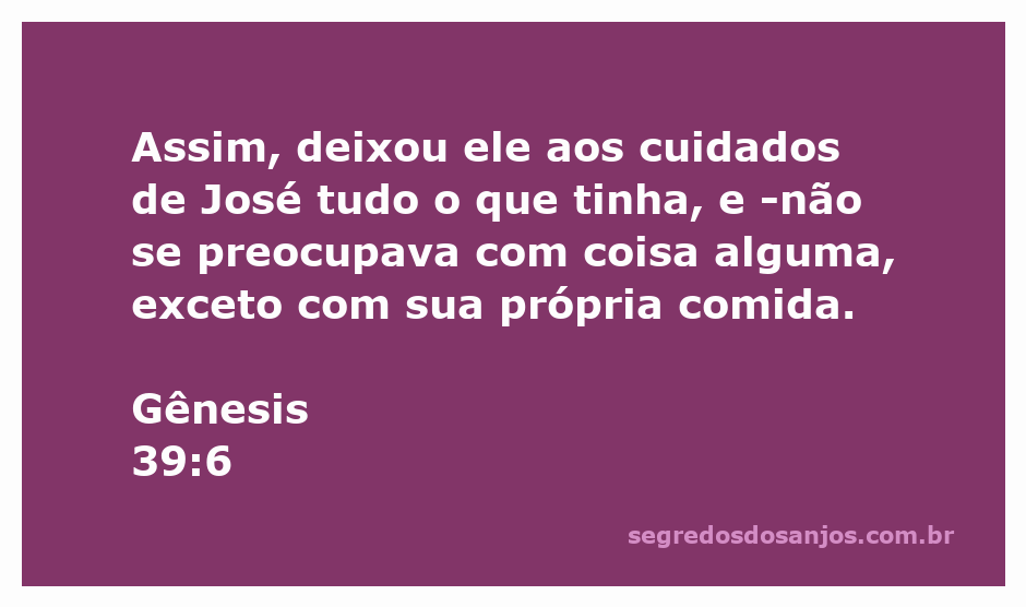 José, um jovem hebreu, supervisiona as posses de seu senhor em uma representação artística da história de Gênesis 39:6.