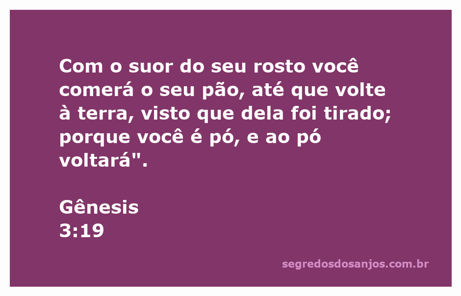 Imagem representando o versículo Gênesis 3:19 sobre o trabalho e a mortalidade humana.