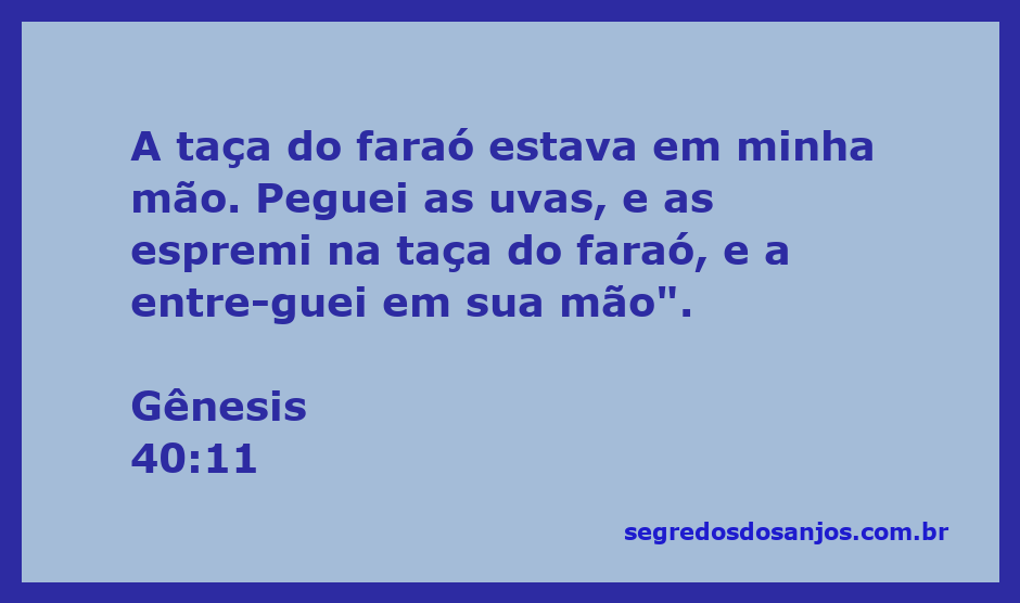 Imagem de uma taça com uvas sendo espremidas, representando Gênesis 40:11