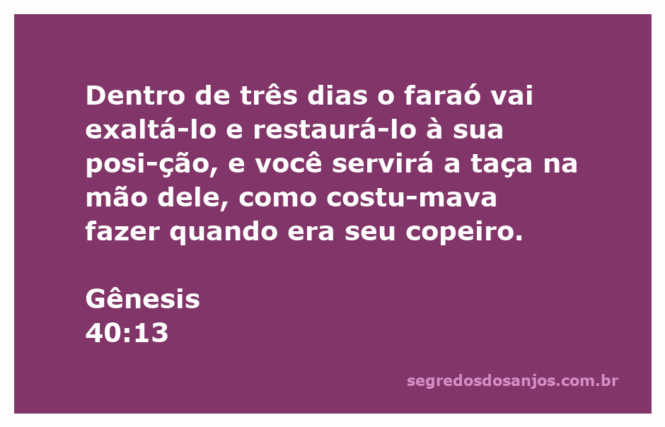 Ilustração do copeiro sendo restaurado à sua posição pelo faraó, simbolizando esperança e redenção.
