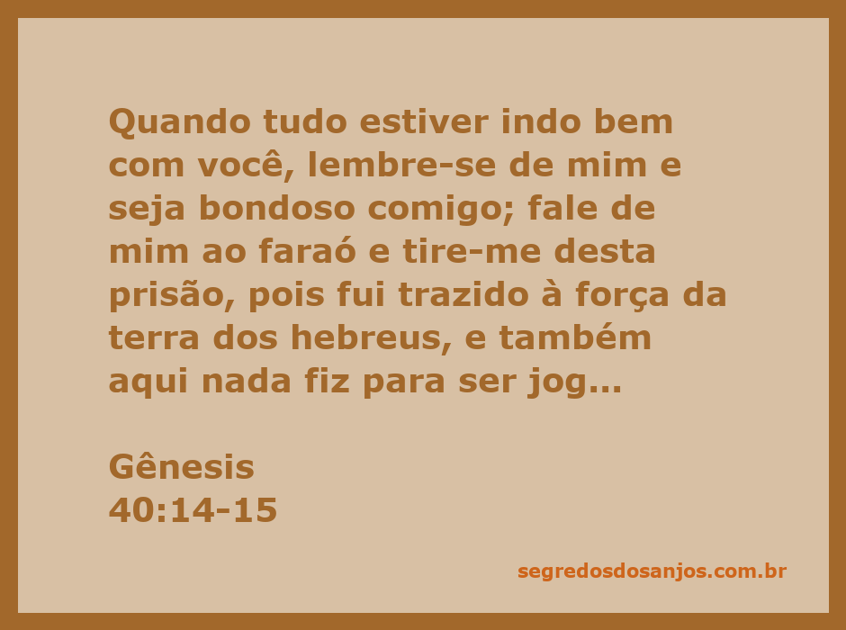 José na prisão pedindo ajuda ao copeiro do faraó para ser libertado.