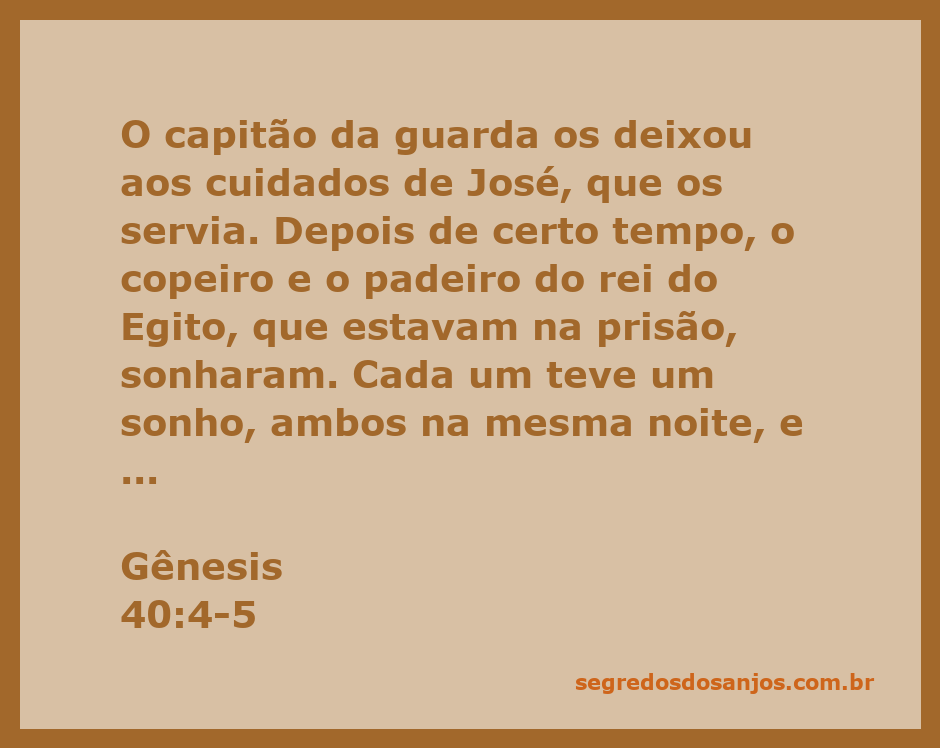 José interpretando os sonhos do copeiro e do padeiro na prisão do Egito.