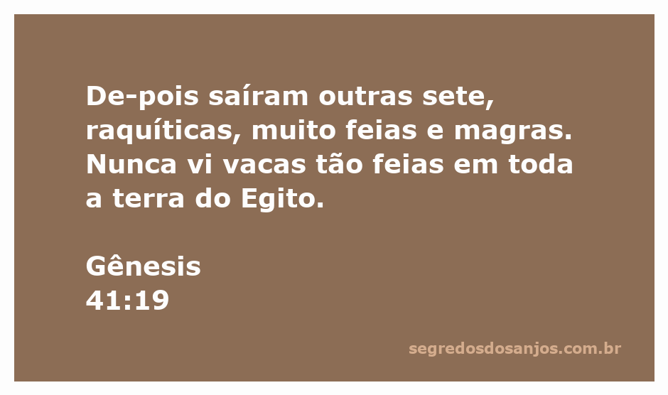 Imagem de vacas raquíticas e magras, representando a passagem de Gênesis 41:19.