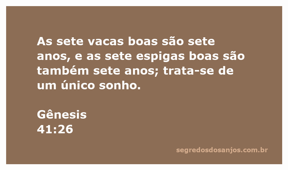 Imagem representando as sete vacas boas e as sete espigas boas, simbolizando os sete anos de abundância mencionados em Gênesis 41:26.