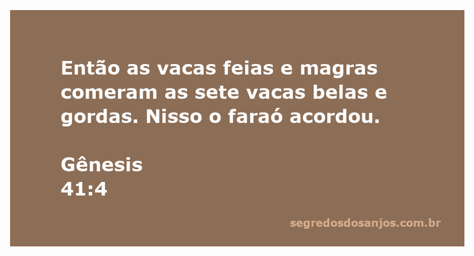 Ilustração do sonho do faraó com vacas magras e gordas de Gênesis 41:4