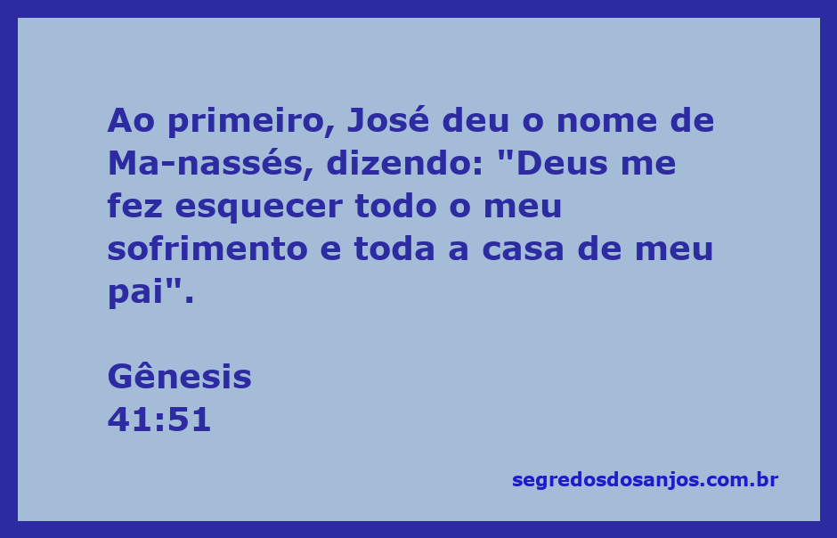 Imagem representativa de José no Egito, simbolizando o nome Ma­nassés, que significa esquecer.