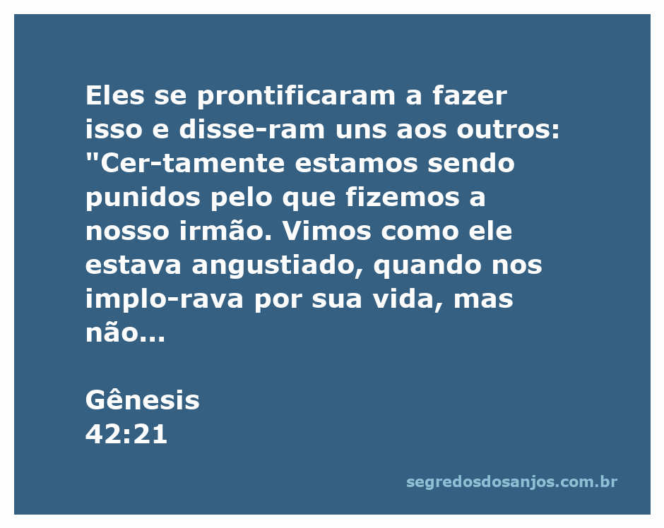 Imagem ilustrativa da passagem de Gênesis 42:21, mostrando os irmãos de José refletindo sobre suas ações passadas.