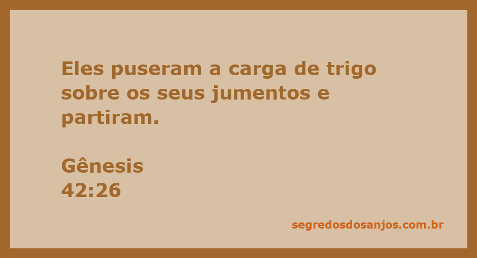 Imagem de jumentos carregados com sacos de trigo, simbolizando a viagem de retorno dos irmãos de José.