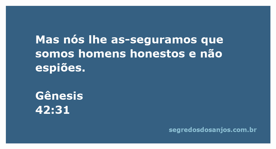 Imagem representativa de homens honestos afirmando sua verdade em Gênesis 42:31.