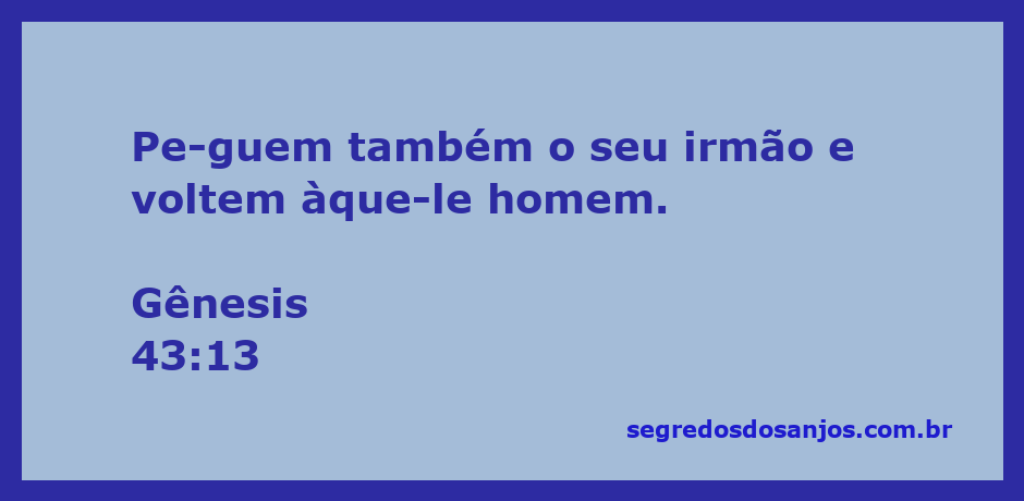Irmãos se preparando para voltar ao Egito com seu irmão, conforme Gênesis 43:13