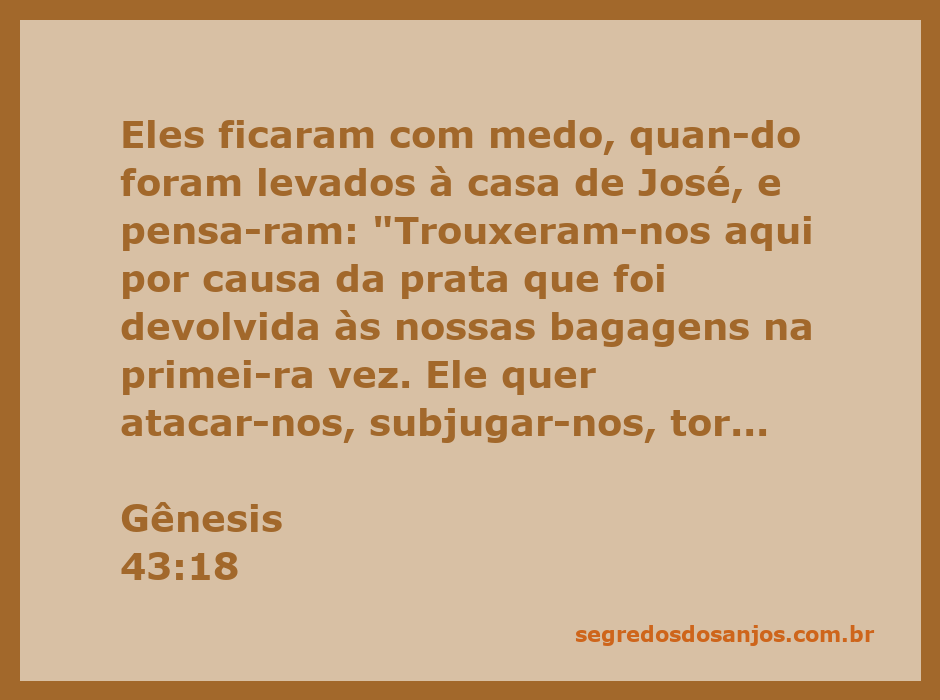 Os irmãos de José reunidos com expressões de medo e preocupação, refletindo sobre a devolução da prata e sua possível escravidão.