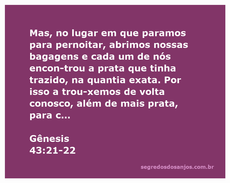 Imagem ilustrativa de uma cena bíblica onde os irmãos de José encontram prata em suas bagagens.