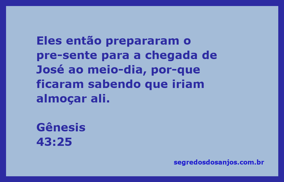 Preparação de um presente para José em Gênesis 43:25