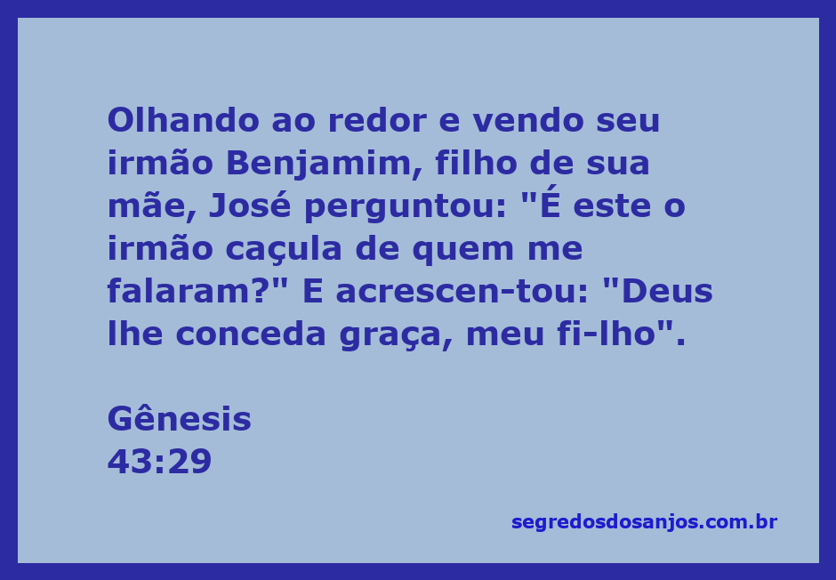 José encontra seu irmão Benjamim em meio aos seus irmãos durante a fome no Egito.