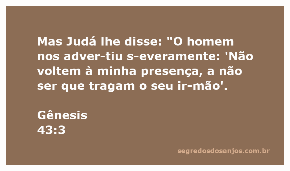 Ilustração de Judá conversando sobre a advertência do homem em Gênesis 43:3
