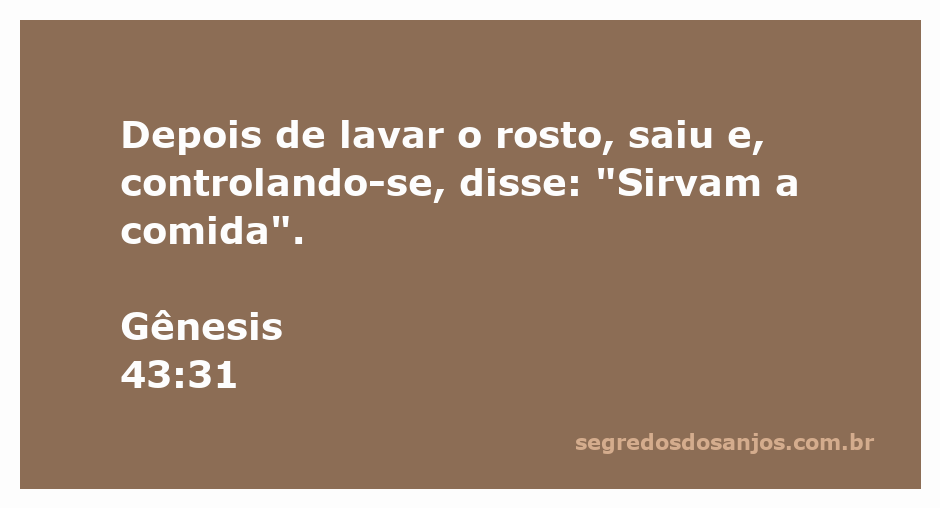 José se prepara para servir a refeição após controlar suas emoções