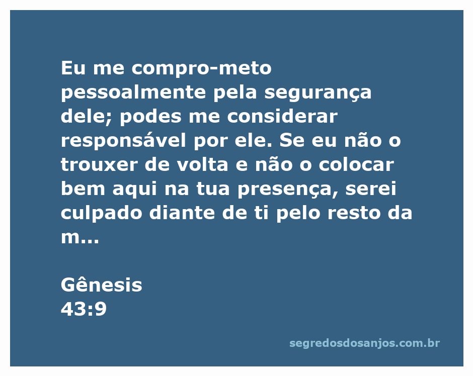 Imagem de uma cena bíblica representando a promessa de responsabilidade de um homem em relação à segurança de seu irmão, conforme Gênesis 43:9.