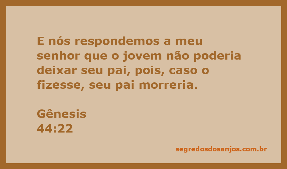 Ilustração da passagem de Gênesis 44:22, onde os irmãos expressam preocupação com seu pai.