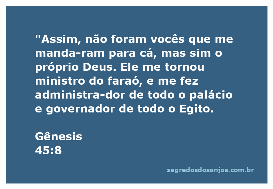 José se apresenta aos seus irmãos, explicando que foi Deus quem o enviou ao Egito.