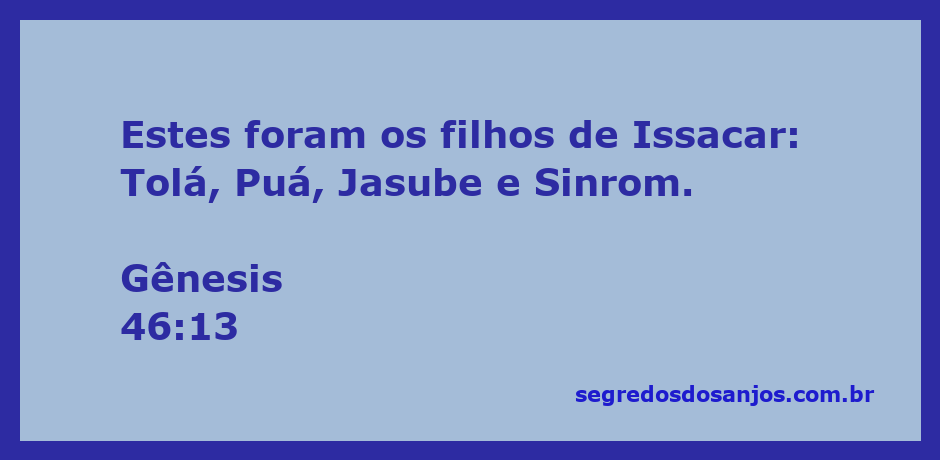 Imagem representando os filhos de Issacar: Tolá, Puá, Jasube e Sinrom.