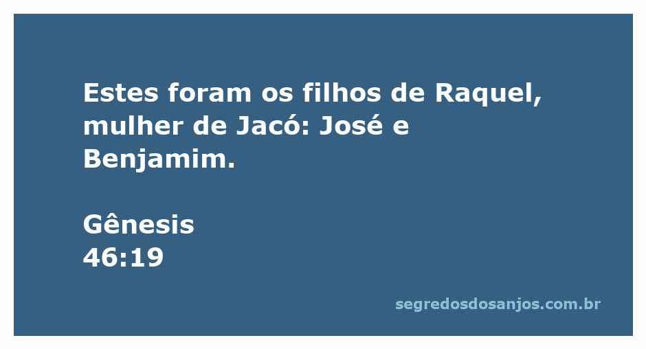 Imagem ilustrativa dos filhos de Raquel, José e Benjamim, mencionados em Gênesis 46:19.