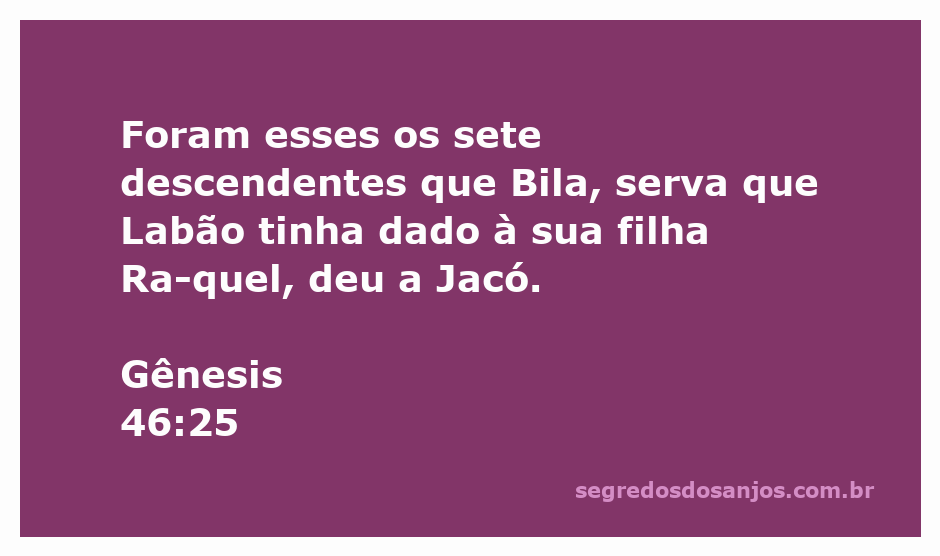 Descendentes de Bila, a serva de Raquel, mencionados em Gênesis 46:25.