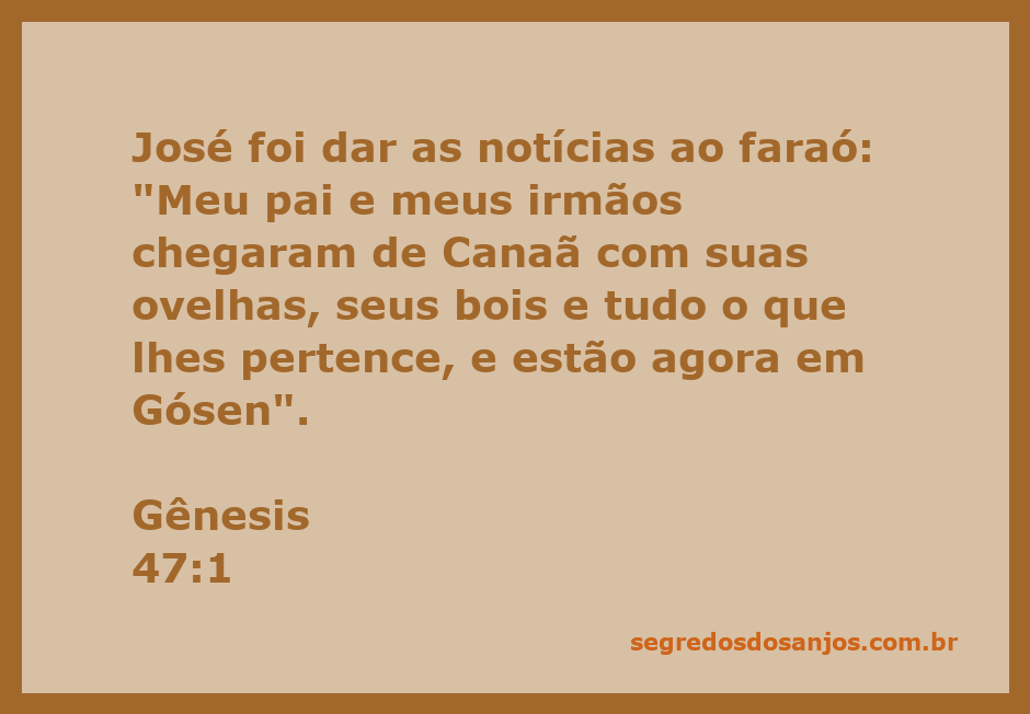 José apresenta ao faraó a chegada de sua família com rebanhos e bens em Gósen.