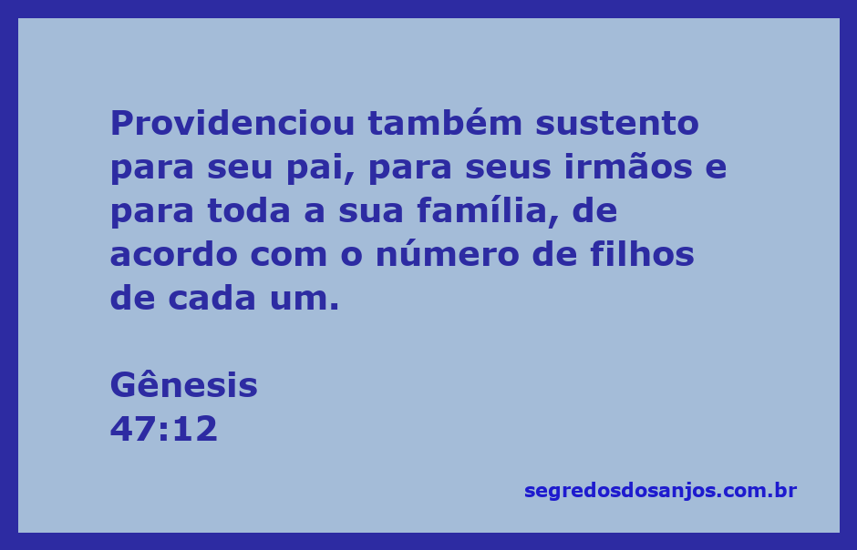 José providenciando sustento para sua família durante a fome no Egito.