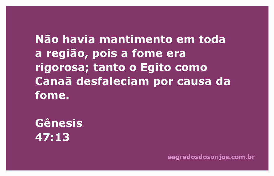 Cenário de fome no Egito e Canaã, representando a escassez de mantimentos.