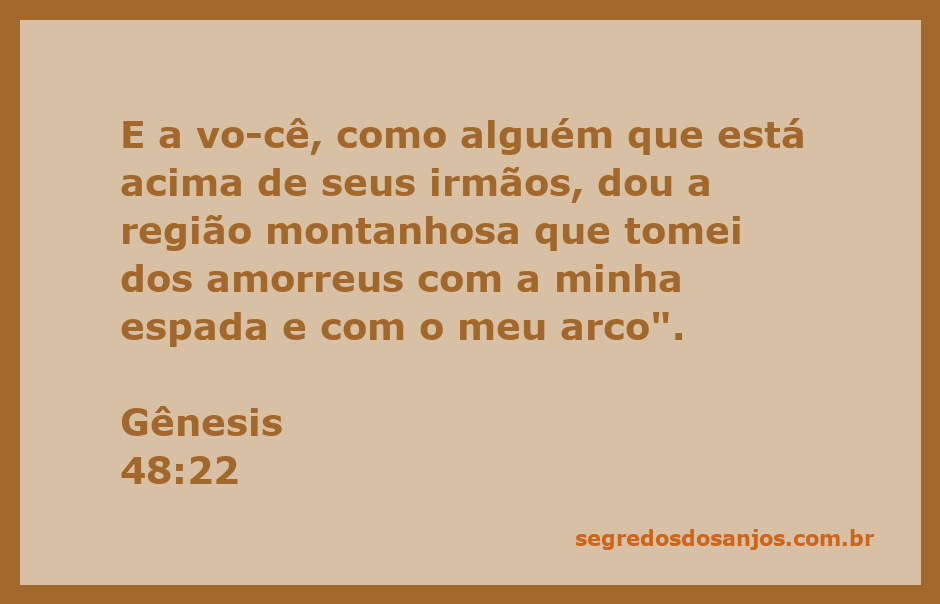 Imagem representativa de Gênesis 48:22, mostrando a promessa de terras a José na presença de seus irmãos.