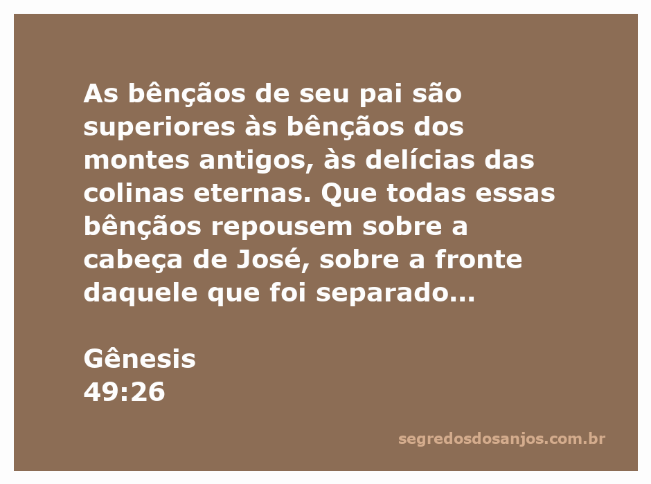 Imagem representando a bênção de José com montanhas e colinas ao fundo, simbolizando prosperidade e honra.