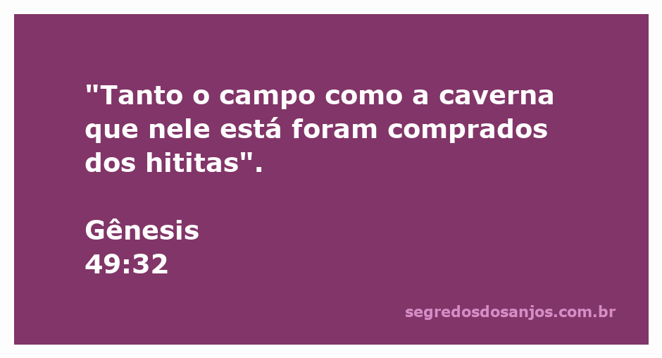 Imagem da caverna e campo mencionados em Gênesis 49:32, simbolizando a compra feita por Abraão dos hititas.