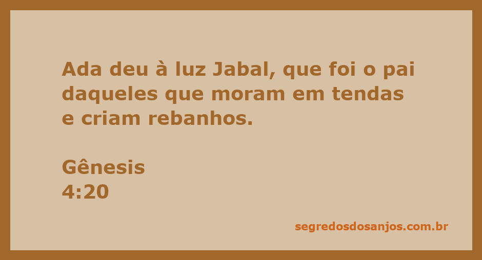 Ilustração de Jabal, pai dos que vivem em tendas e criam rebanhos, segundo Gênesis 4:20.