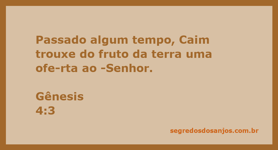 Imagem representativa de Caim oferecendo frutos da terra ao Senhor, simbolizando a oferta e a adoração.